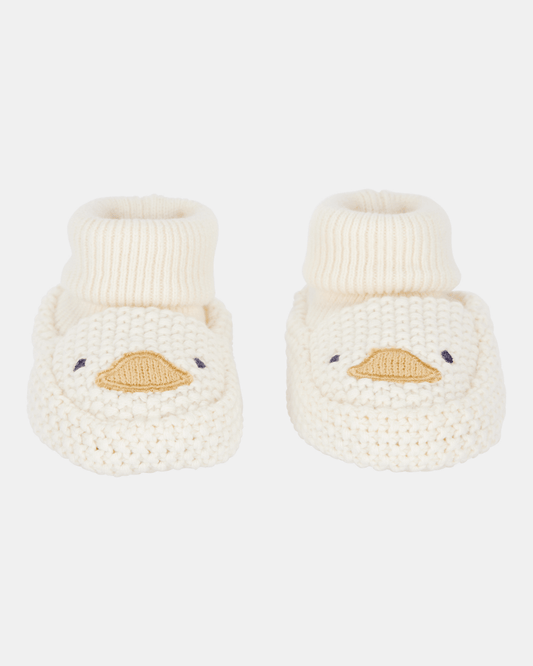 Patucos crochet pato blanco