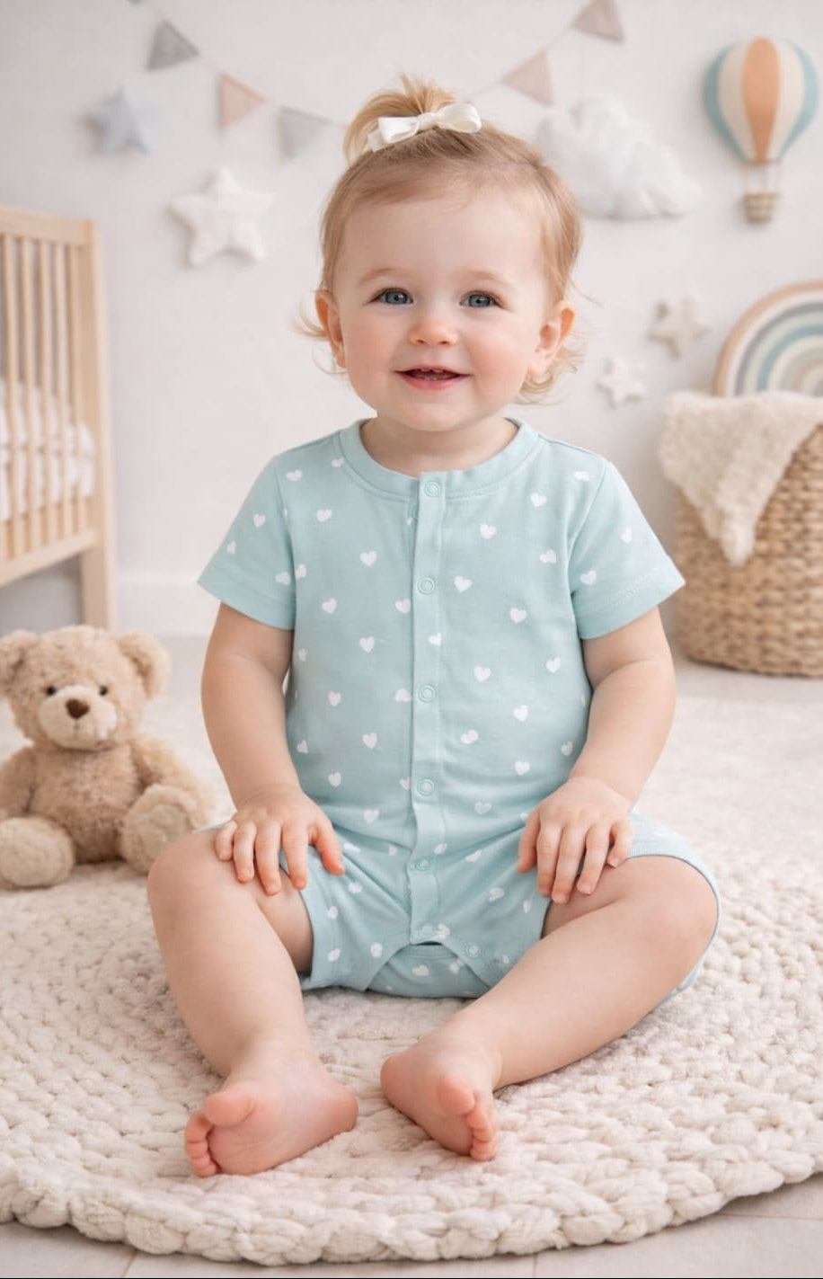 Pelele bebé verde agua Street Monkey 621061080– Cómodo, fresco y perfecto para verano