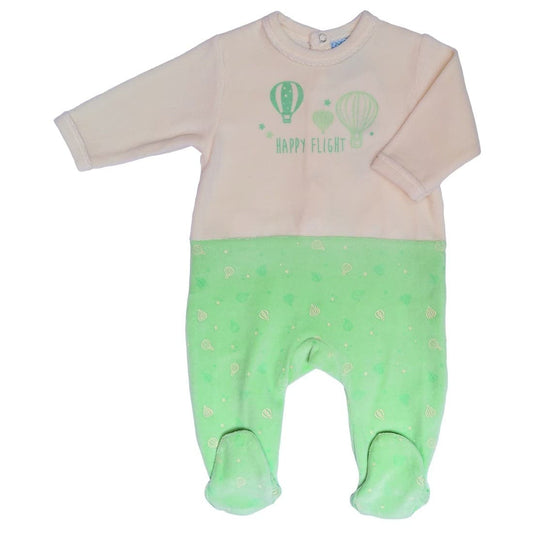 Pelele bebé terciopelo Muslher verde y beige 521151604 Comodidad y suavidad para tu peque