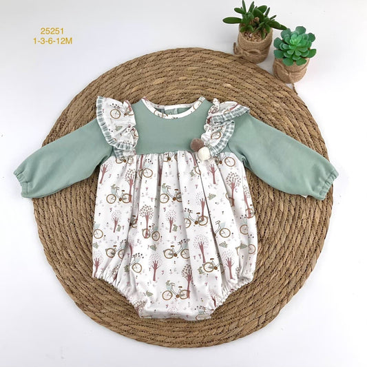 Pelele bebé niña con estampado bosque Baby Ferr 25251 – Dulzura, comodidad y diseño fabricado en España