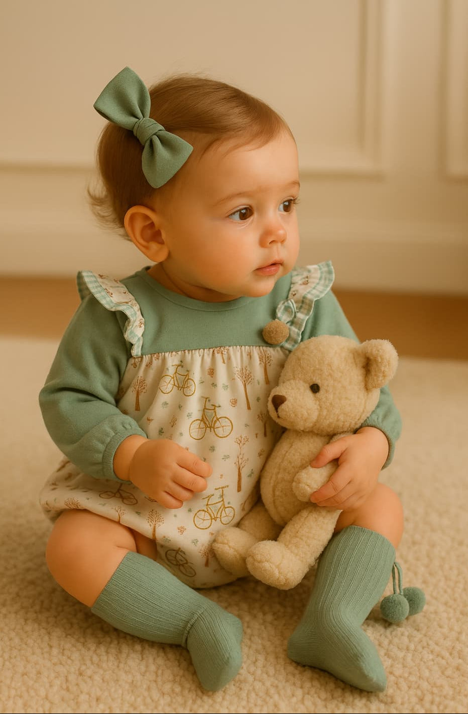 Pelele bebé niña con estampado bosque Baby Ferr 25251 – Dulzura, comodidad y diseño fabricado en España