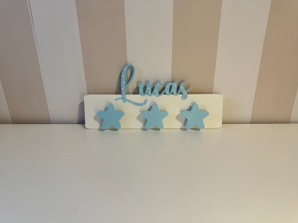 Perchero Infantil Personalizado para Pared con Nombre en 3D