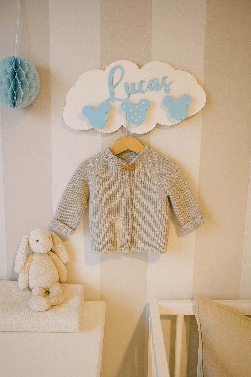 Perchero Infantil Personalizado para Pared con Nombre en 3D