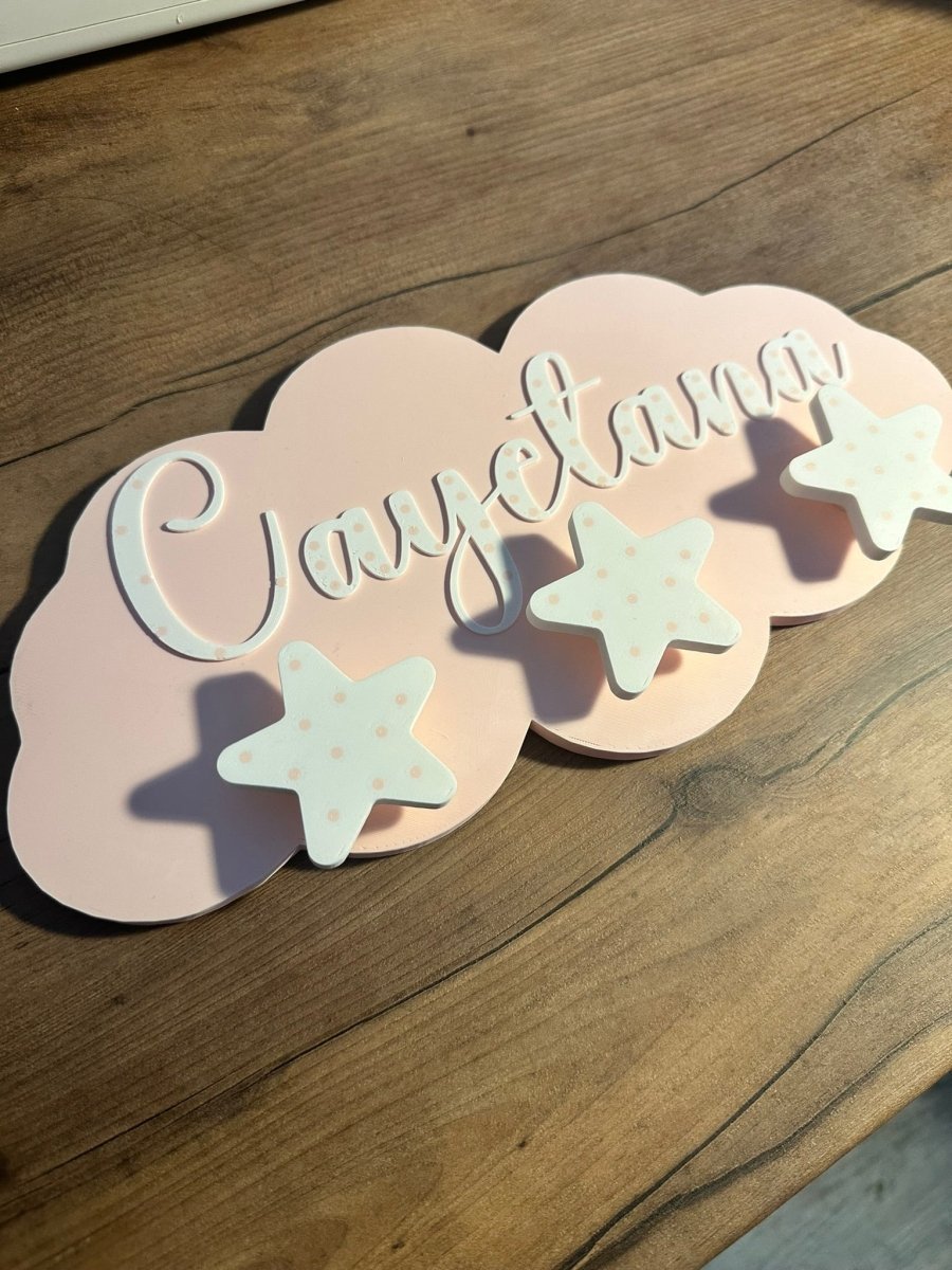 Perchero Infantil Personalizado para Pared con Nombre en 3D