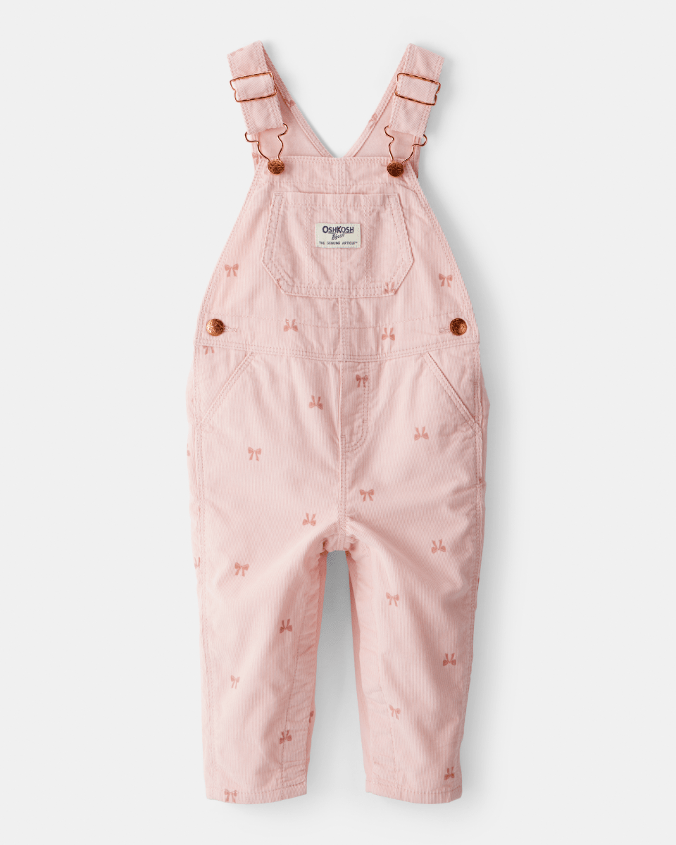 Peto de pana con lazo estampado rosa