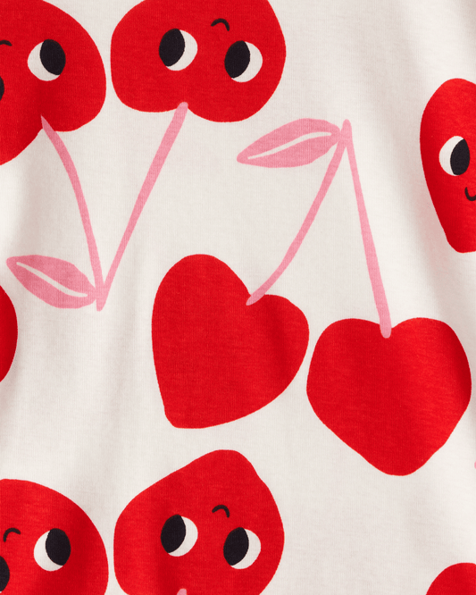 Pijama 4 piezas de algodón con diseño corazones
