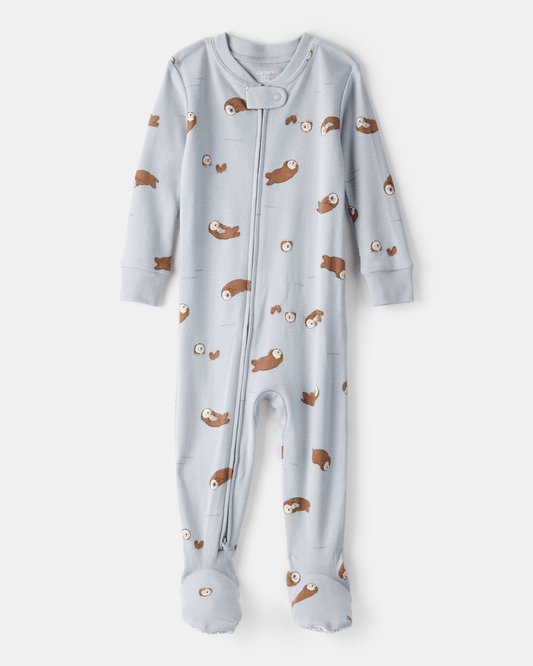 Pijama algodón con diseño azul