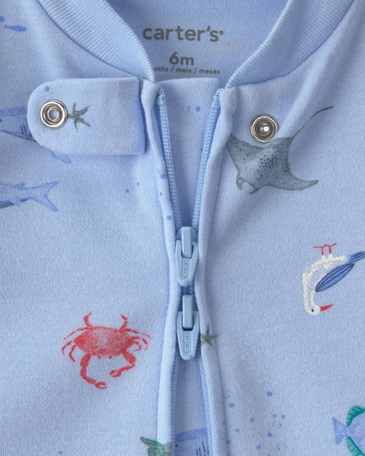 Pijama de algodón con estampado de animales marinos