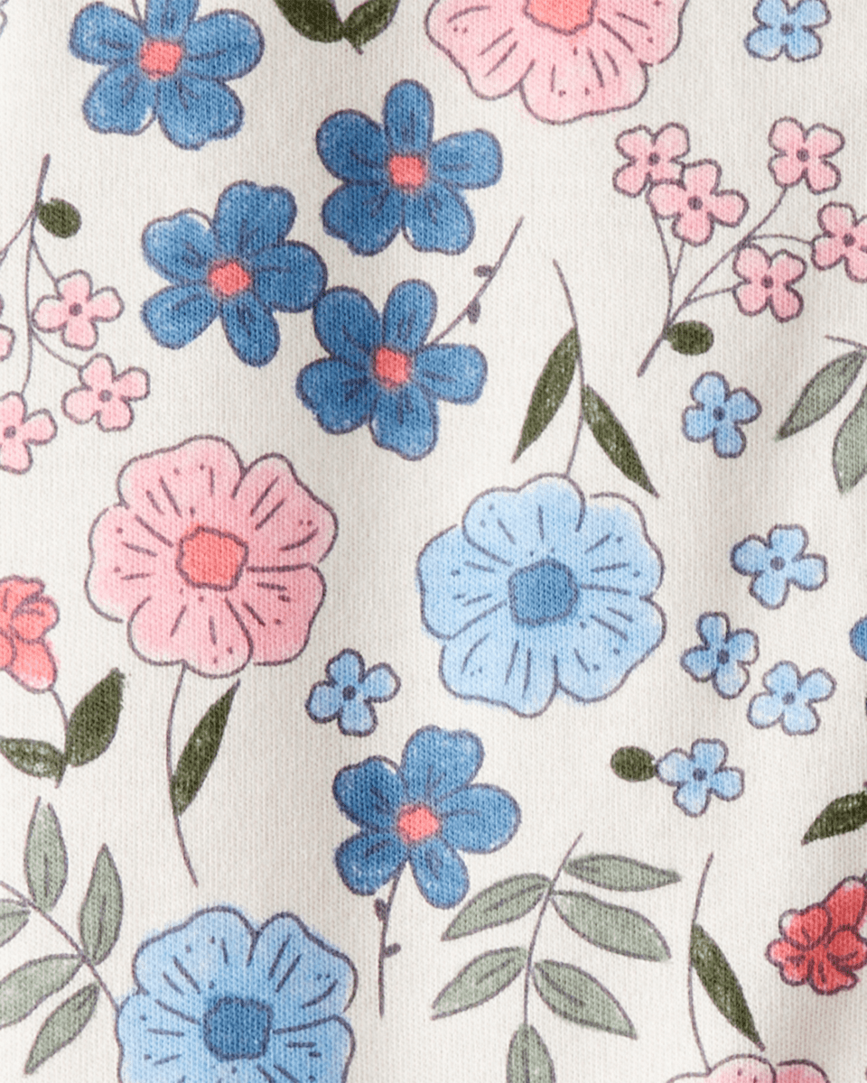 Pijama de algodón con estampado floral nostálgico