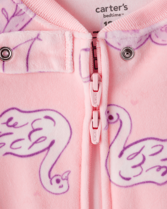 Pijama enterizo ajustado con cisnes