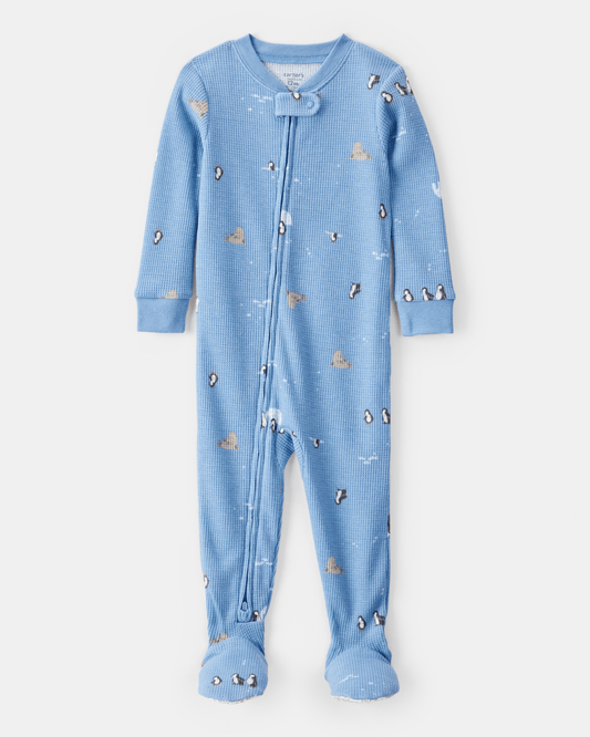 Pijama enterizo de algodón en azul animal