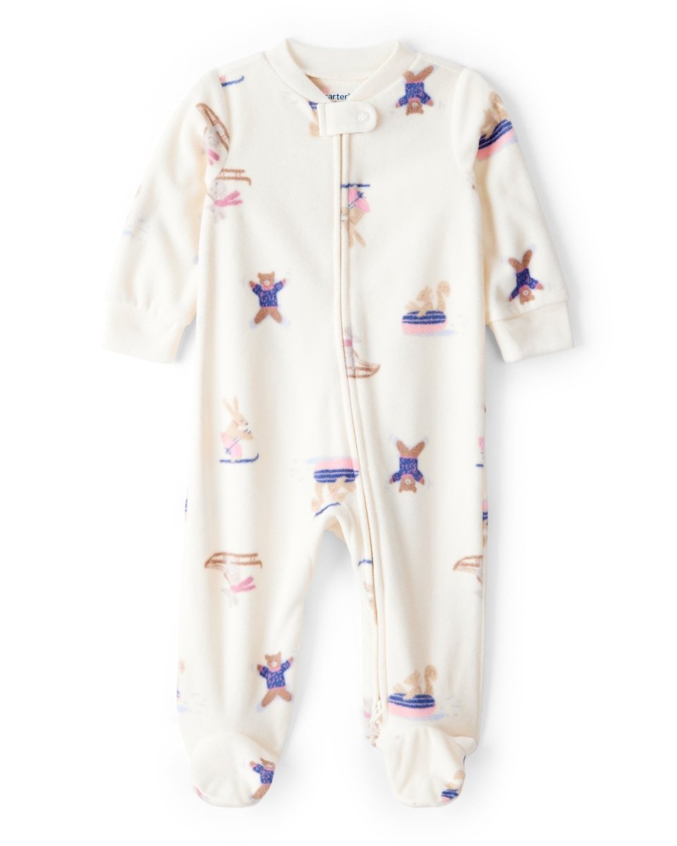 Pijama enterizo de polar estampado