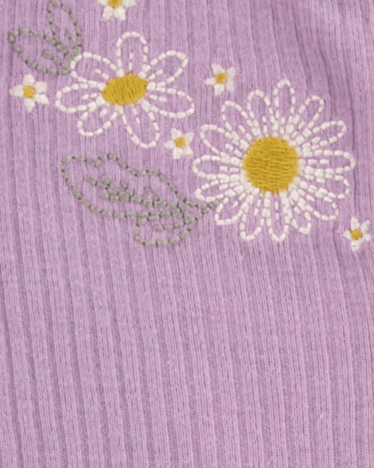 Pijama entero algodón canalé diseño floral