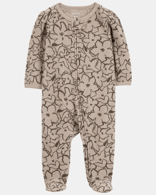 Pijama entero de algodón térmico diseño floral