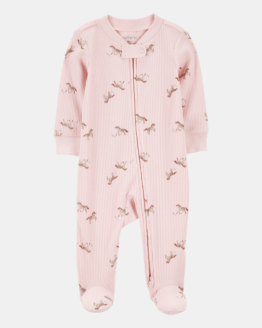 Pijama entero punto canalé diseño caballo