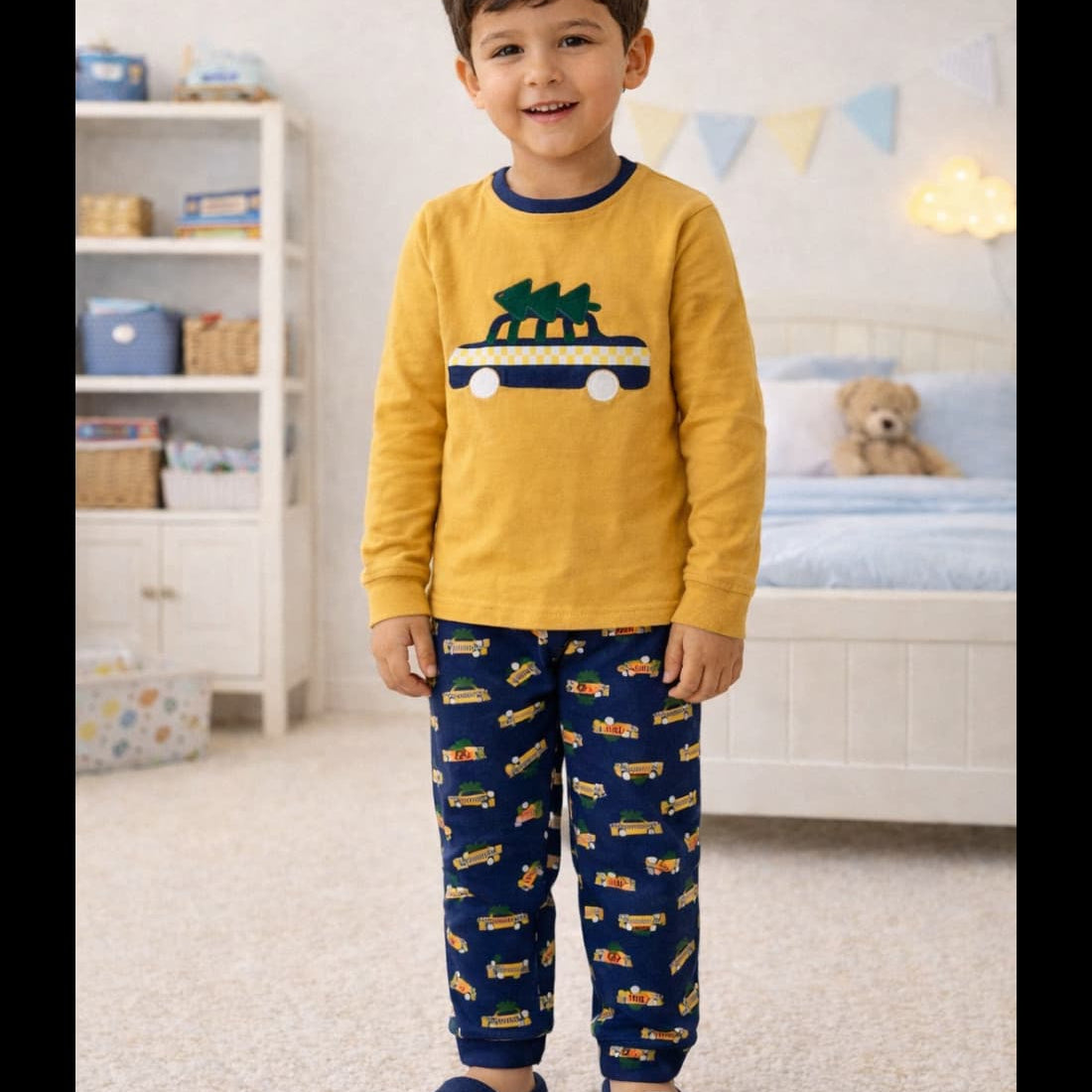 Pyjama fille Kinanit 525100454 en élasthanne doux avec imprimé cœur
