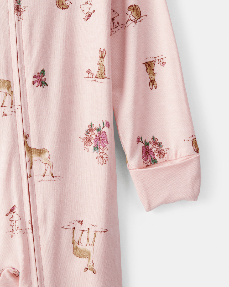 Pijama sostenible de algodón suave, diseño ciervos rosas