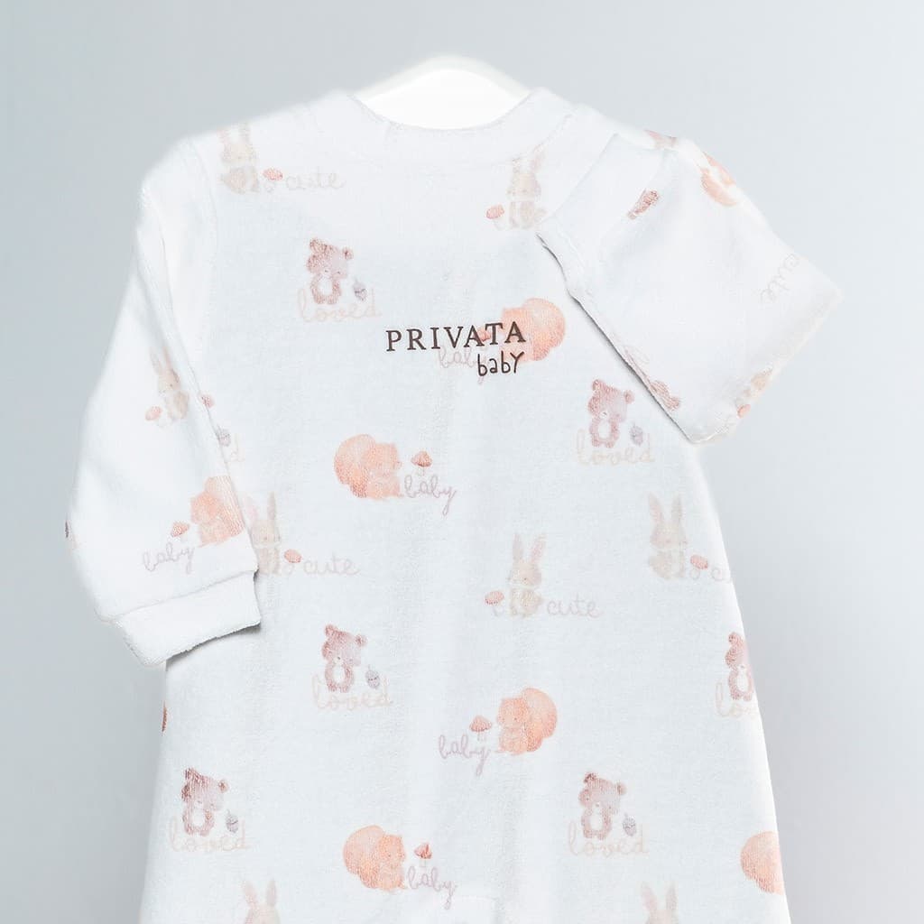 Pelele bebé estampado manga larga Privata animalitos del bosque PV25012