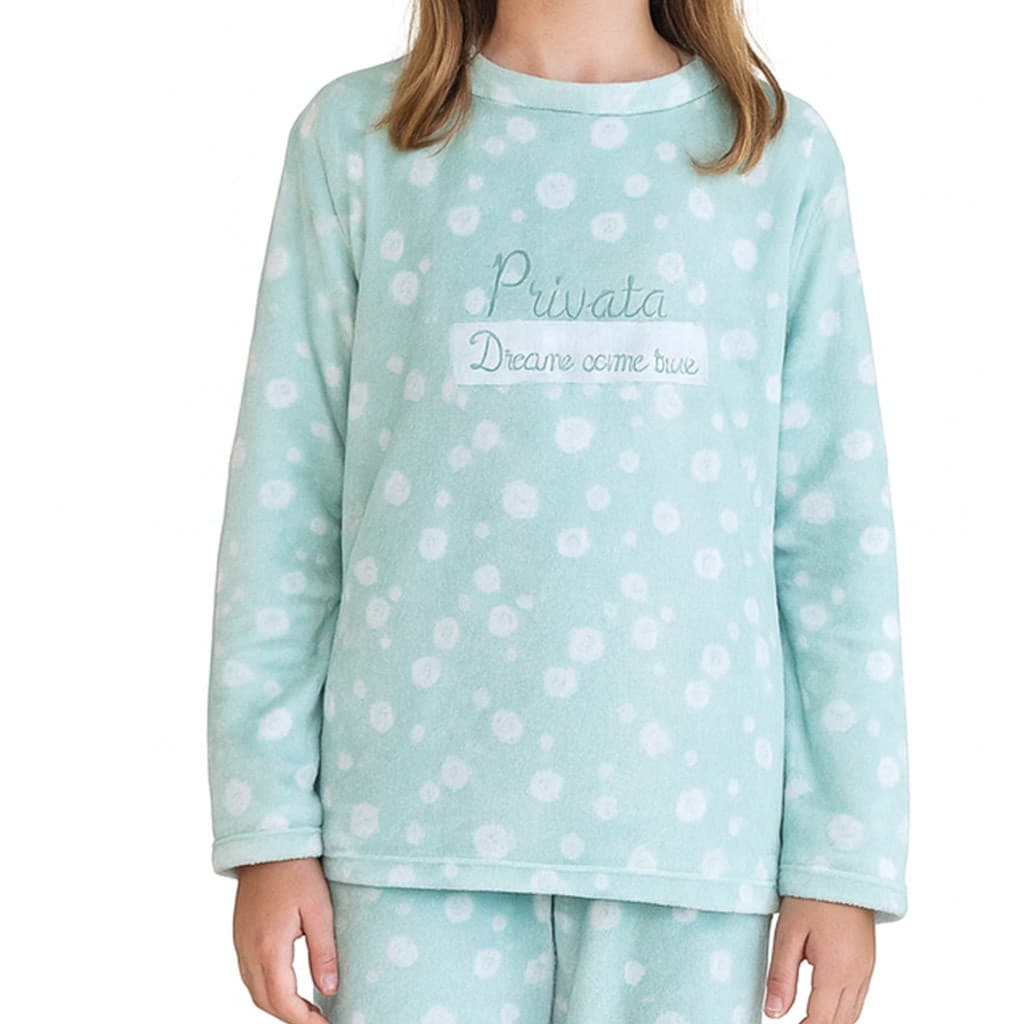 Pyjama fille Kinanit 525100454 en élasthanne doux avec imprimé cœur