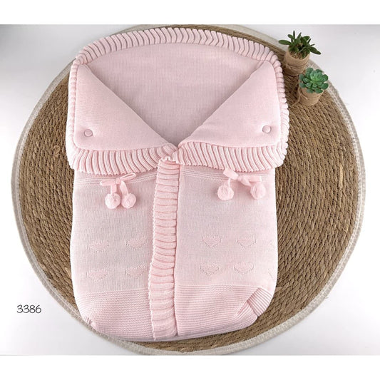 Gigoteuse bébé en laine avec pompons décoratifs 521103386