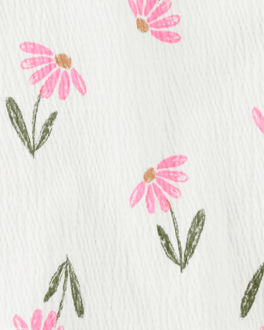 Set dos piezas, pantalón corto de algodón y blusa de jersey, diseño floral
