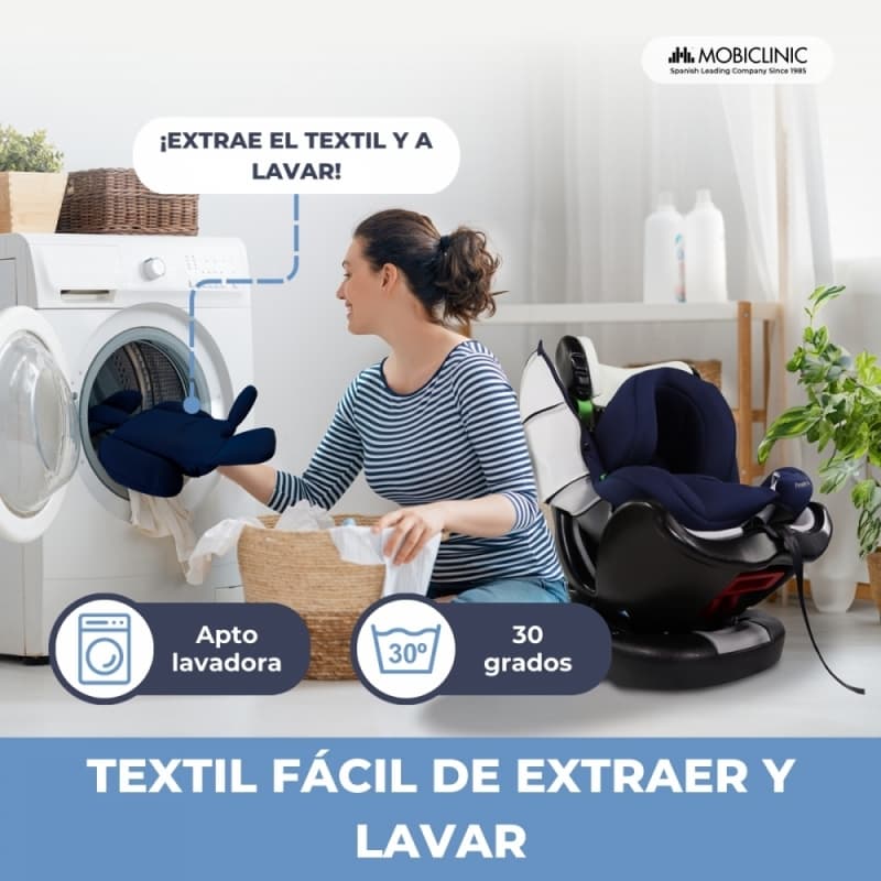 Silla de coche infantil Pandafix Azul 360º reclinable (0-12 años, 40-150 cm) – Seguridad y confort Mobiclinic
