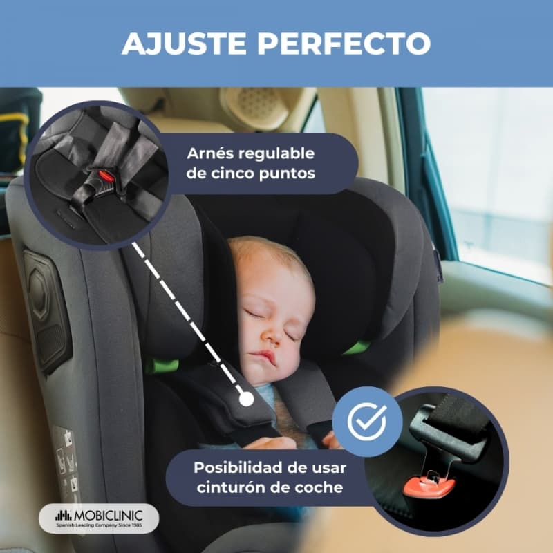Silla de coche infantil Pandafix Gris 360º reclinable (0-12 años, 40-150 cm) – Seguridad y confort Mobiclinic (Copia)