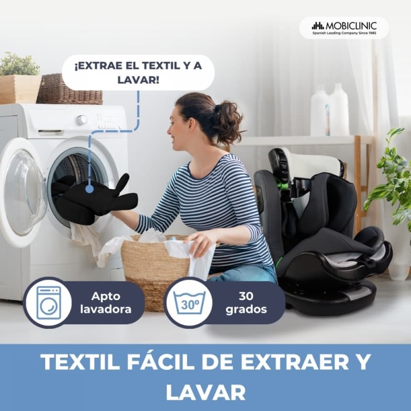 Silla de coche infantil Pandafix Gris 360º reclinable (0-12 años, 40-150 cm) – Seguridad y confort Mobiclinic (Copia)