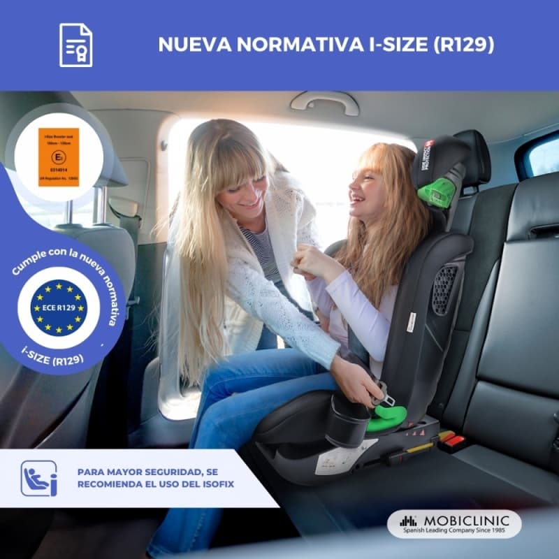 Silla de coche infantil Lionfix Max Mobiclinic IsoFix i-Size Reclinable 3 posiciones Grupo 2/3 15-36 kg 100-150 cm 3,5-12 años