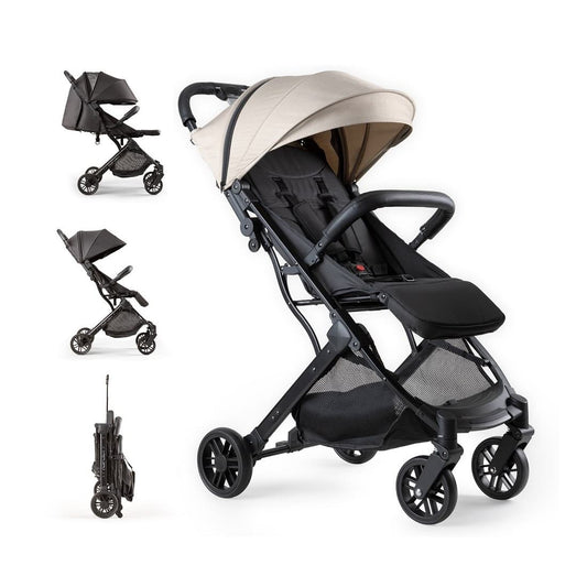 Silla de paseo Minimum Space PLUS beige Ultraligera, compacta y reclinable Interbaby
