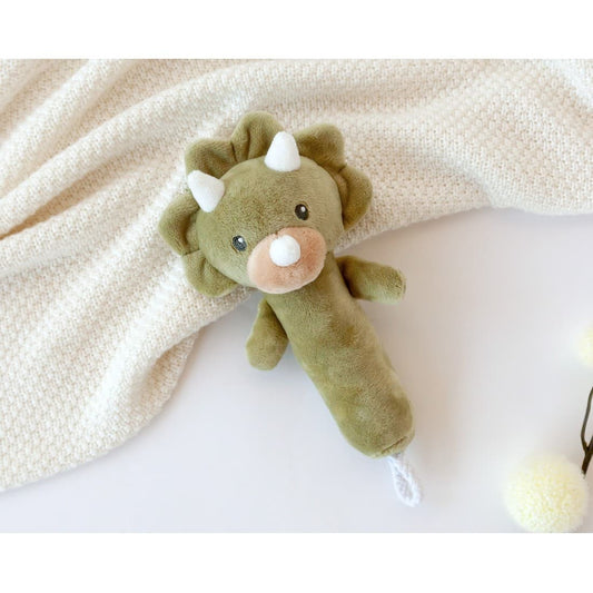 Sonajero Dinosaurio 18 cm KioKids 521105339 Suave, ligero y perfecto para estimular jugando