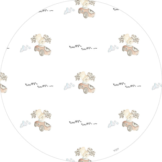 Alfombra Vinilica COCHE DE CARRERAS 95cm diametro