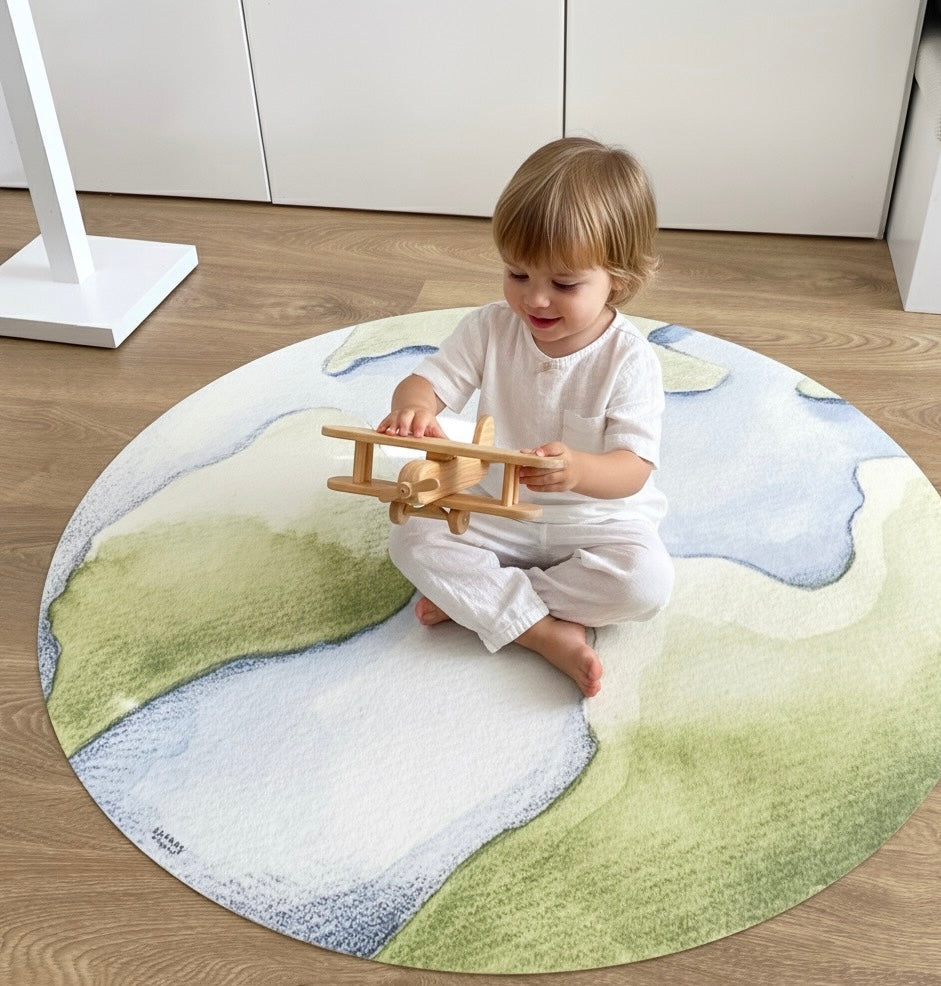 Alfombra Vinilica Planeta 95cm diametro