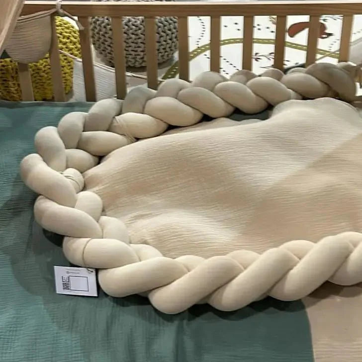 Trenza Protector de Cuna 210cm BEIGE Muselina