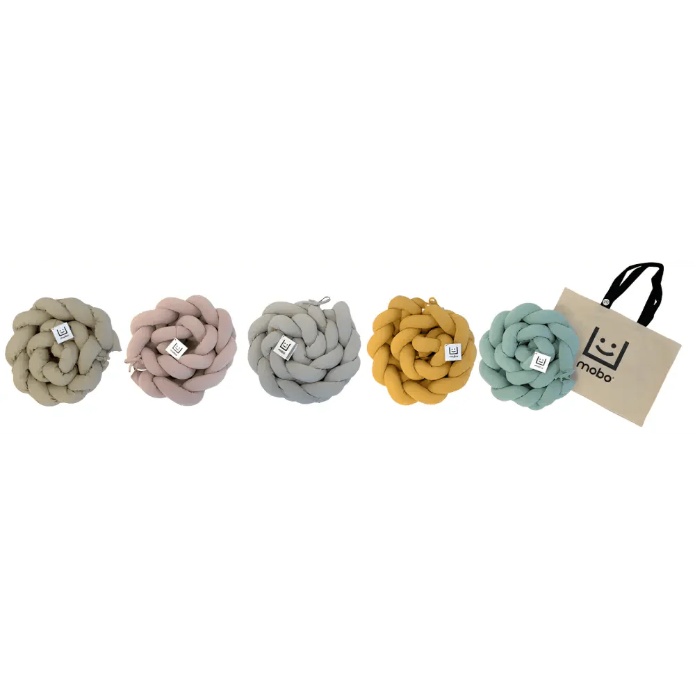 Trenza Protector de Cuna 210cm GRIS