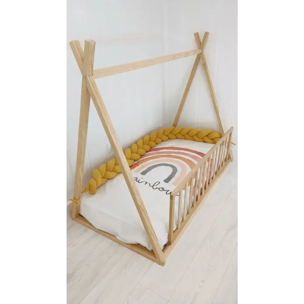 Trenza Protector de Cuna 210cm MOSTAZA