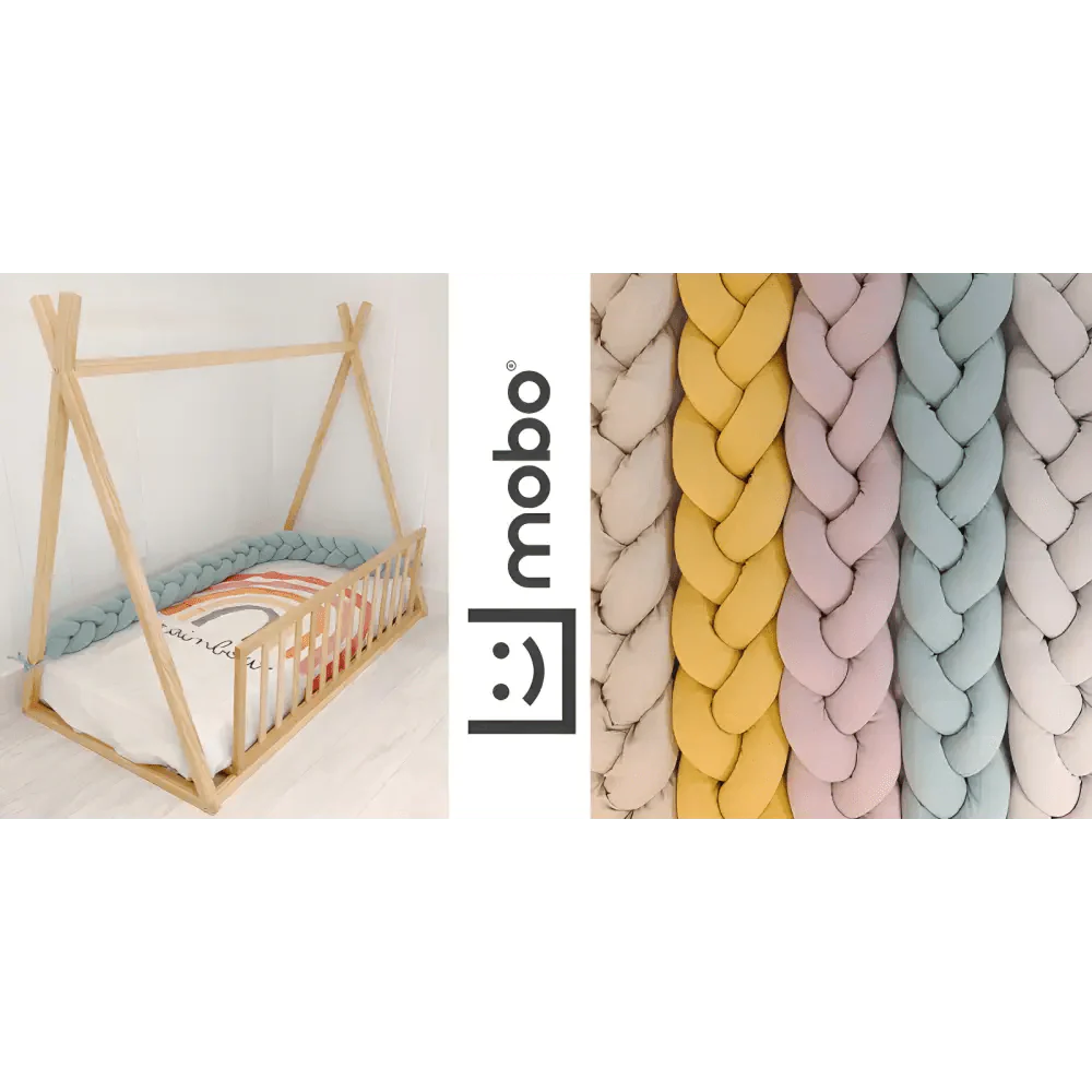 Trenza Protector de Cuna 210cm MOSTAZA