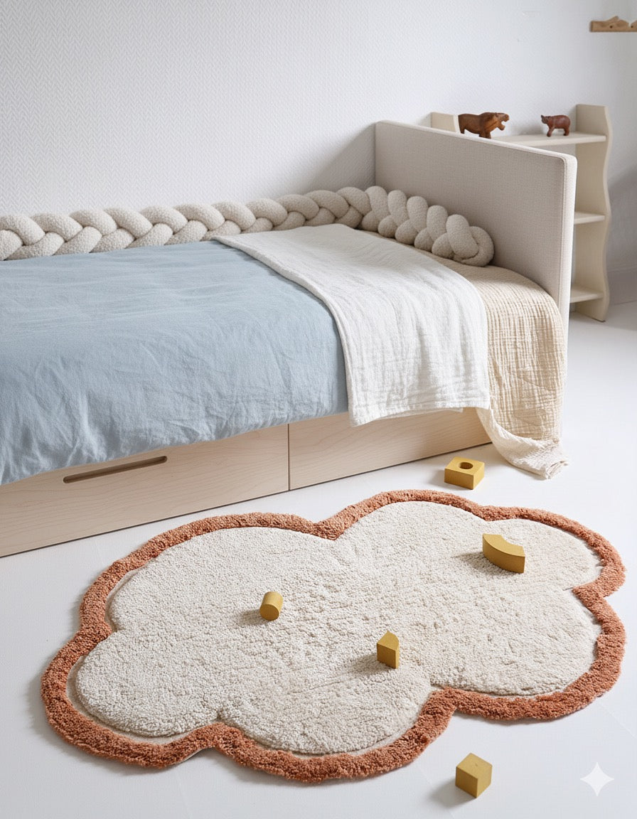 Trenza Protectora de Cuna y cama 200cm BOUCLE BLANCO