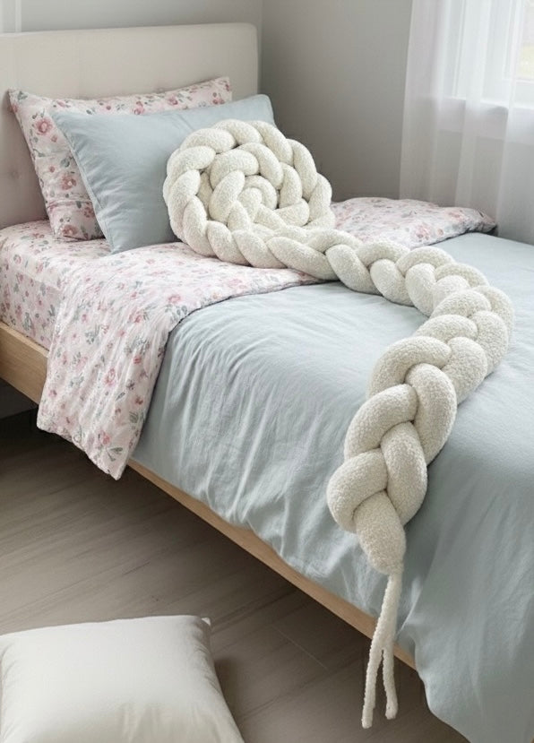 Trenza Protectora de Cuna y cama 200cm BOUCLE BLANCO