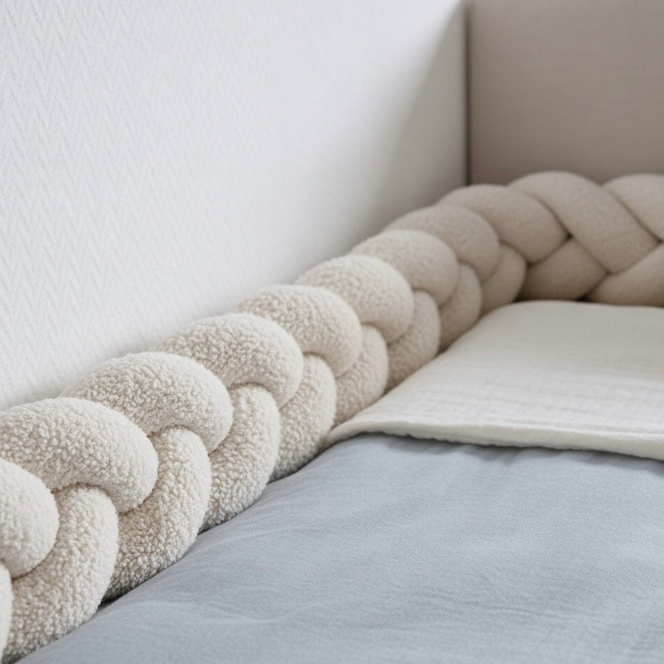 Trenza Protectora de Cuna y cama 200cm BOUCLE BLANCO