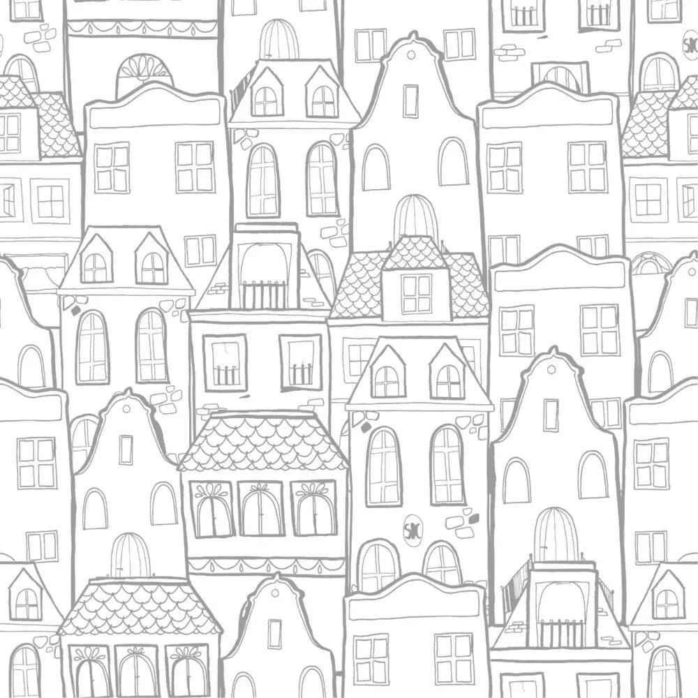 Papel Pintado CASAS SDC-LH-002 BLANCO / GRIS