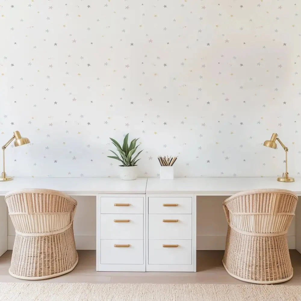 Papel Pintado ESTRELLAS ACUARELA tonos pastel