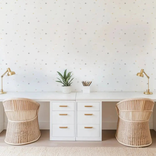 Papel Pintado ESTRELLAS ACUARELA tonos pastel