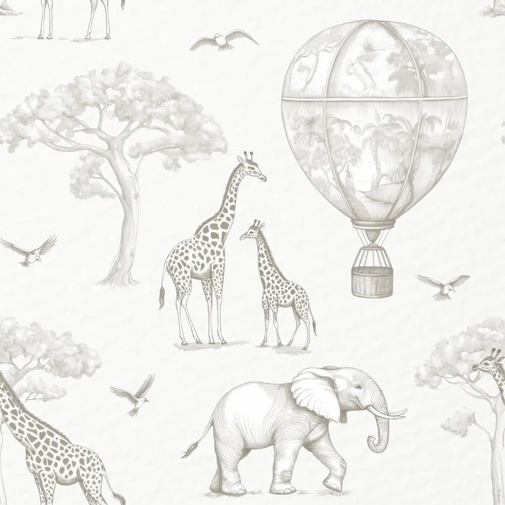 Papel Pintado Infantil Jirafas & Globos