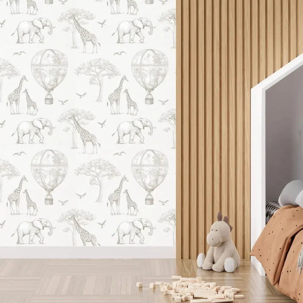 Papel Pintado Infantil Jirafas & Globos