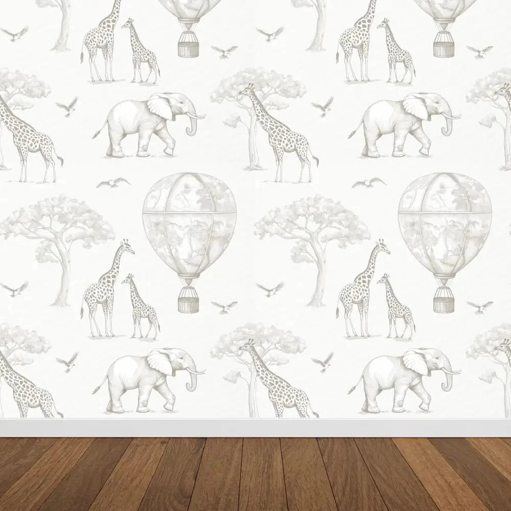 Papel Pintado Infantil Jirafas & Globos