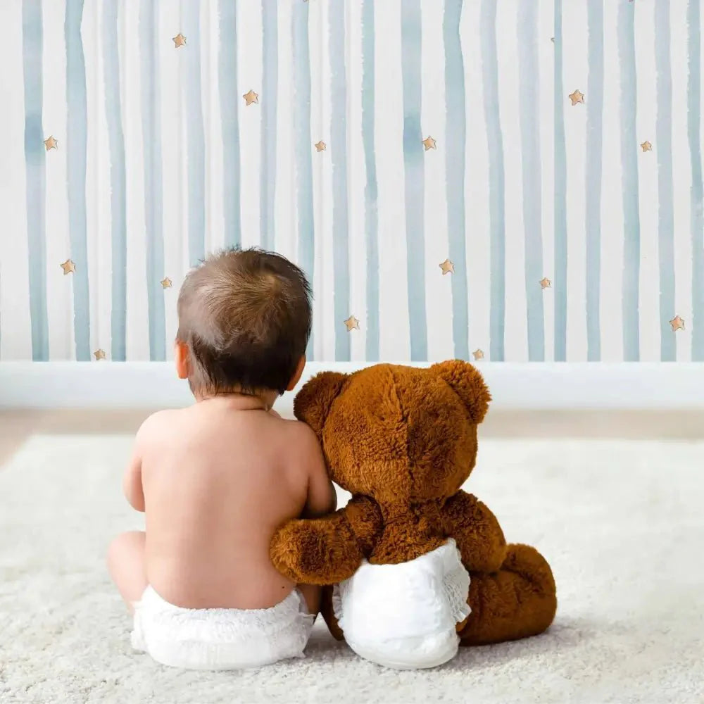 Papel Pintado RAYA ACUARELA SDC-UV-001 AZUL CELESTE