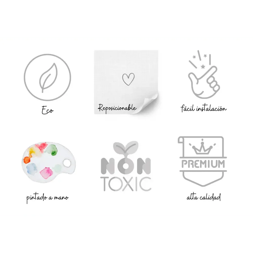 Vinilo Reposicionable Infantil RAINBOW MOSS - SUEÑOS DE CIGUEÑA