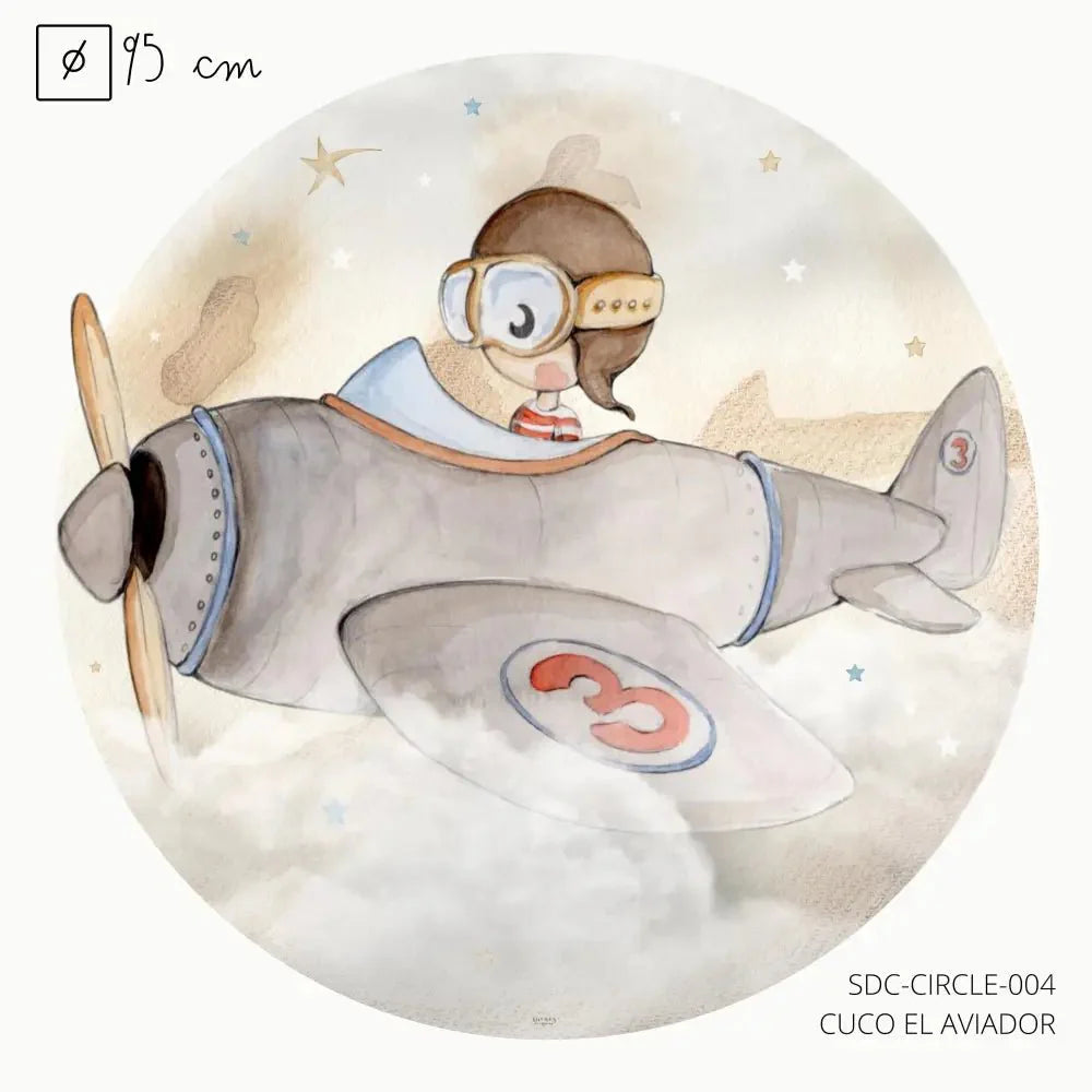 Vinilo Circle Ø95cm "CUCO EL AVIADOR"