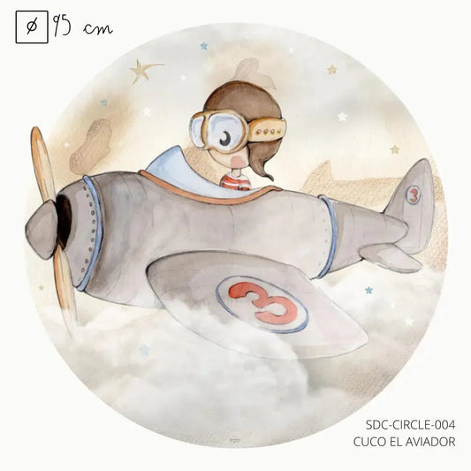 Vinilo Circle Ø95cm "CUCO EL AVIADOR"